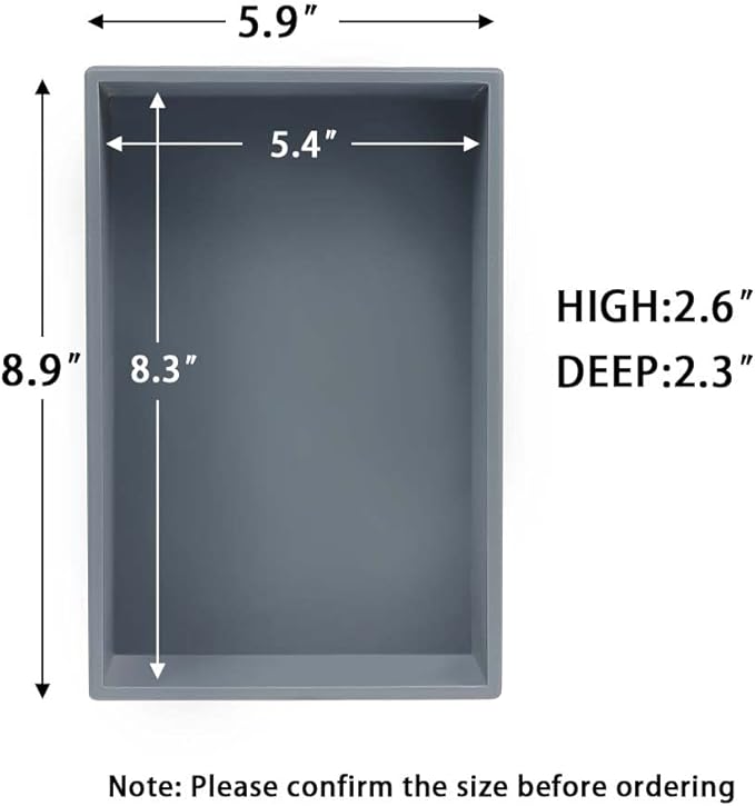 Bamboo Drawer Organizer - Kitchen Utensil Organizer Silverware Tray Cutlery Holder，Office Desk Supplies and Accessories,8.9 * 5.9 * 2.6,Grey