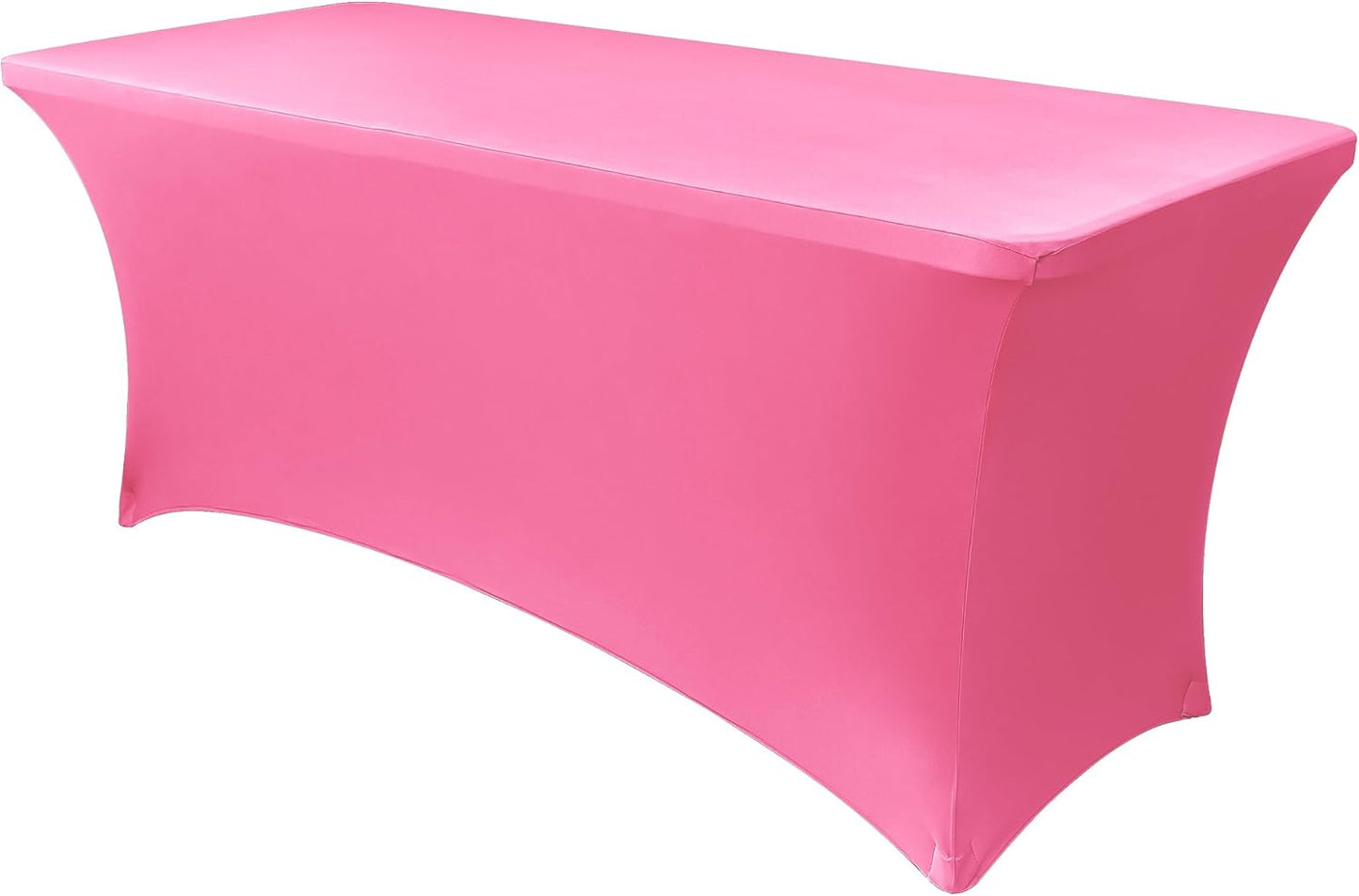 Obstal Spandex Table Cover 6ft Fitted Tablecloth Rectangular - Stretch Rectangle Folding Table Cloth for Birthday Party Wedding Banquet, Dark Pink, 72L x 30W Inch