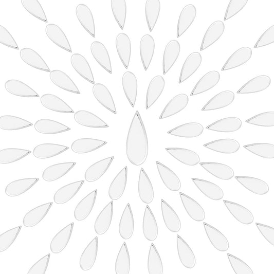 OLYCRAFT 300pcs Teardrop Craft Mirrors Mosaic Tiles 4.5x12mm Self-adhesive Teardrop Mosaic Tiles Mini Glass Mirror Tiles Teardrop Glass Tiles for DIY Crafts Art Wall Door Home Decorations