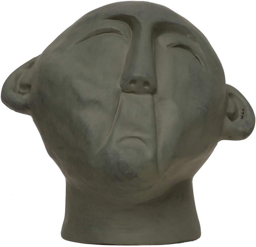 Bloomingville Handmade Terra-Cotta Bust, 7" L x 6" W x 6" H, Grey