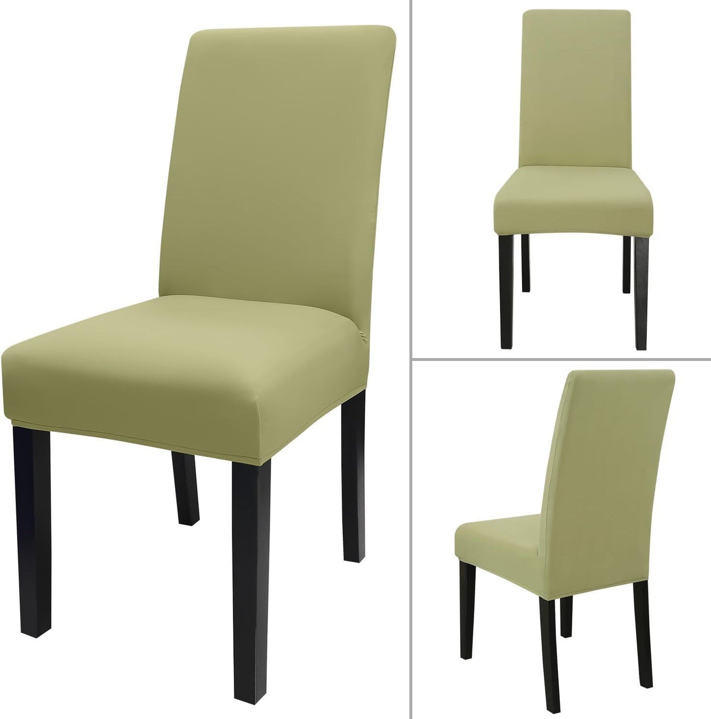 JQinHome Sage Green Chair Covers for Dining Room Set of 4, High Stretch Removable Washable Parsons Chair Slipcover for Home Party Hotel Wedding Ceremony (4PCS,Sage Green)