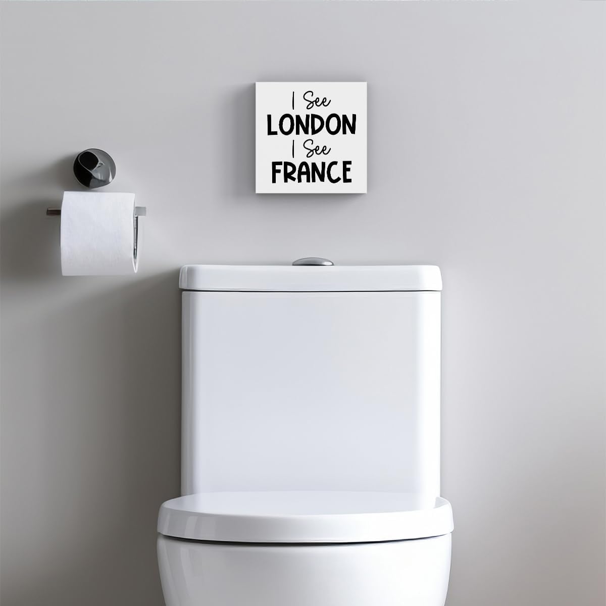 Funny Bathroom Decor, Funny Bathroom Wall Art, Black and White Bathroom Decor, Cute Bathroom Decor, Bathroom Decor for Shelves, Wooden Box Decor Sign for Home Farmhouse Office Living Room Desk Table