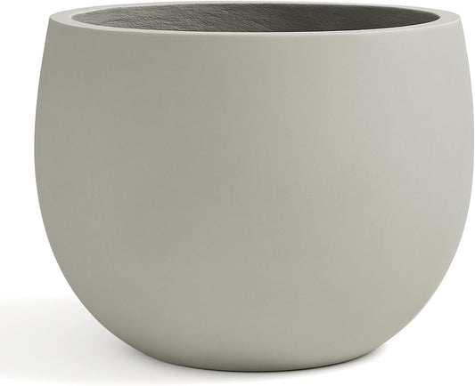 Ball Concrete Planter Outdoor Indoor, Large Tall Cement Plant Pots for Trees Flowers (Gray, 18 inch)