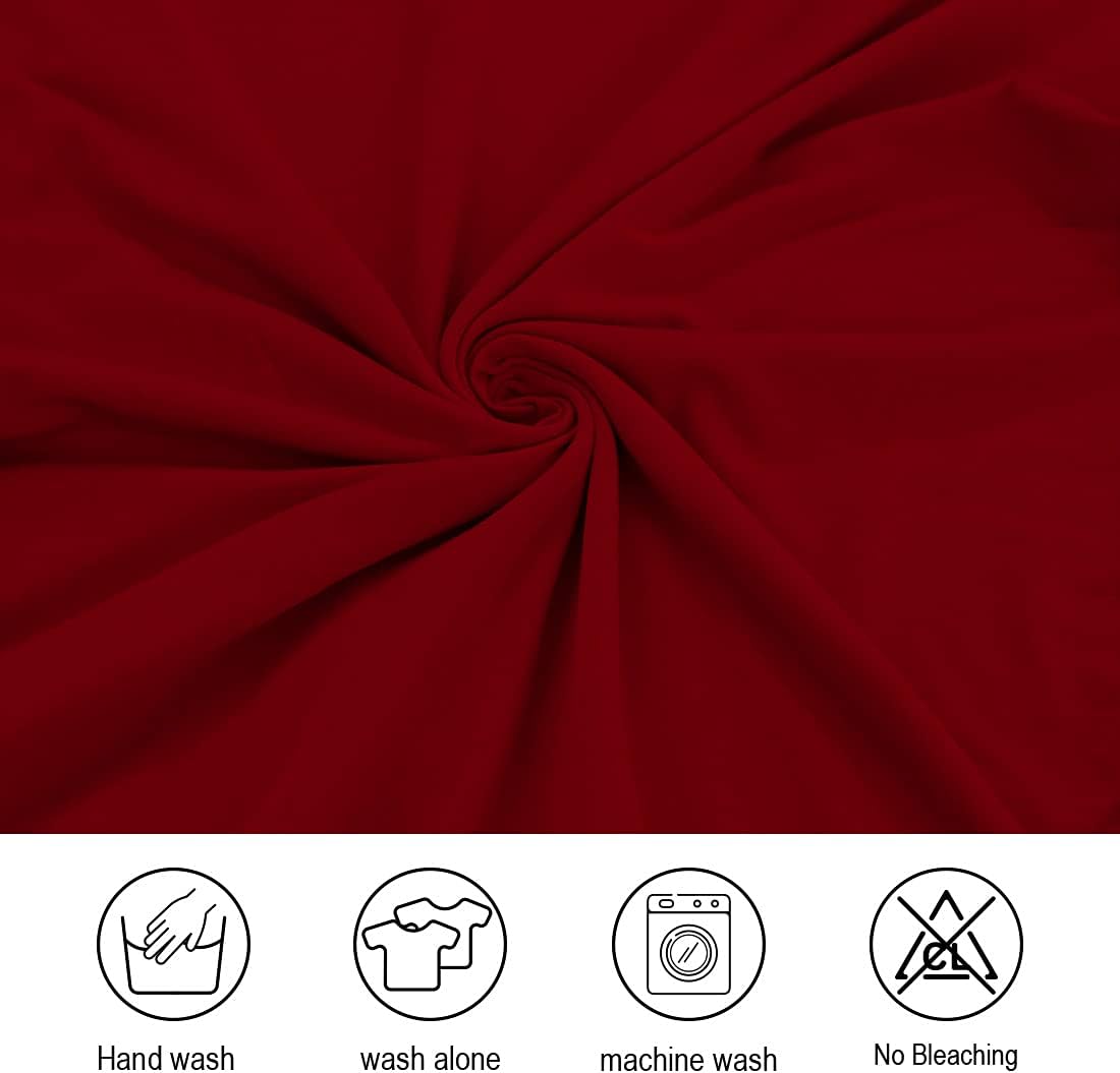 JQinHome 6 Pcs Dining Chair Slipcover,High Stretch Removable Washable Chair Seat Protector Cover for Home Party Hotel Wedding Ceremony (Red)