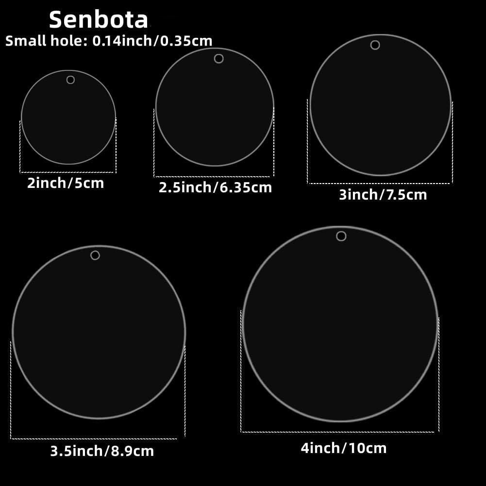 50 Pieces Clear Acrylic Circle Keychains Tags 2.5"/63.5 mmx1.5 mm Thicker Acrylic Discs with Holes,for Hanging Keychain and DIY Craft Painting Projects