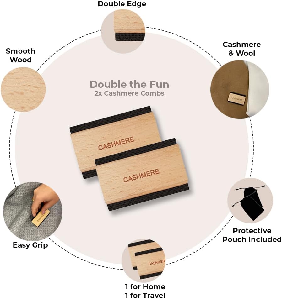 Cashmere Comb | Sweater Comb - Removes Pills & Fuzz from Clothing x 2