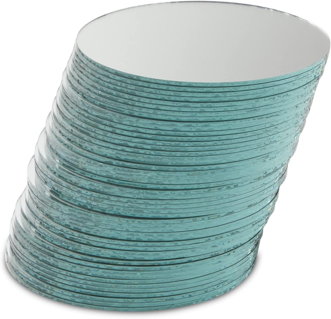 Juvale 4-Inch Round Glass Mirrors for Crafts - 4-Inch, 50-Pack, Blue, Modern - Craft Supply for Mirror Centerpieces & Home Decoration