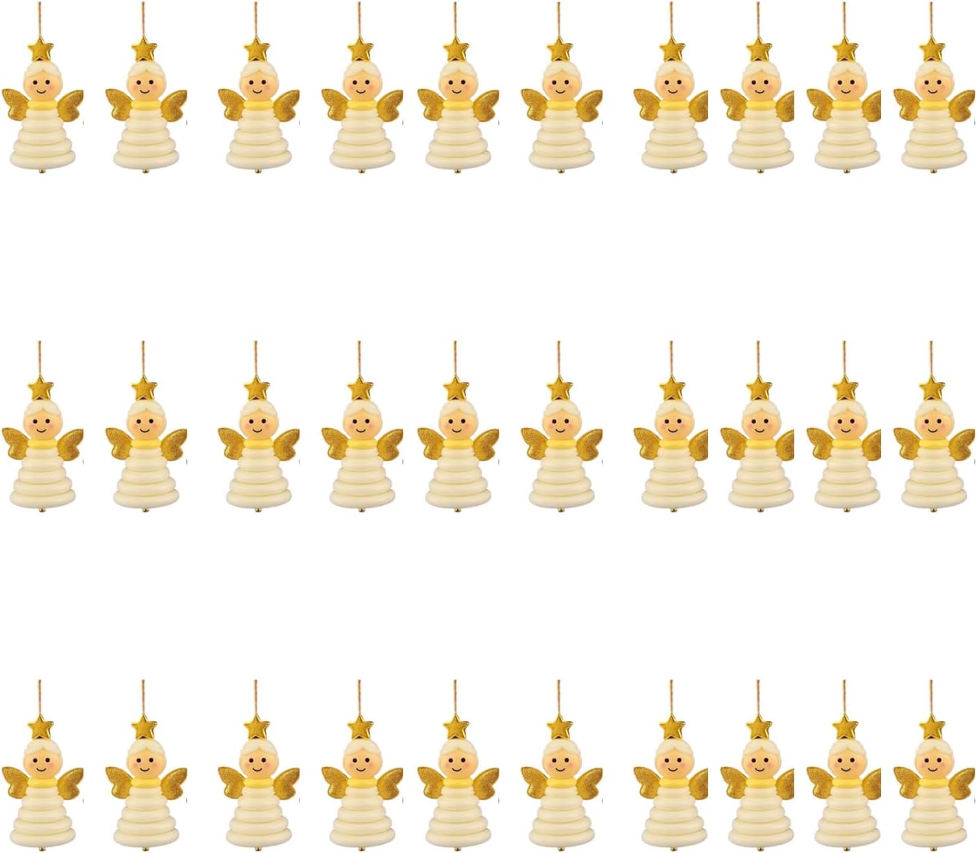 DIY Christmas Button Ornament Making Set - Snowman/Santa/Angel, Fun Holiday Craft Kit for All Ages, Ideal Xmas Tree Hanging Decor & Festive Gifts (30 pcs-B)