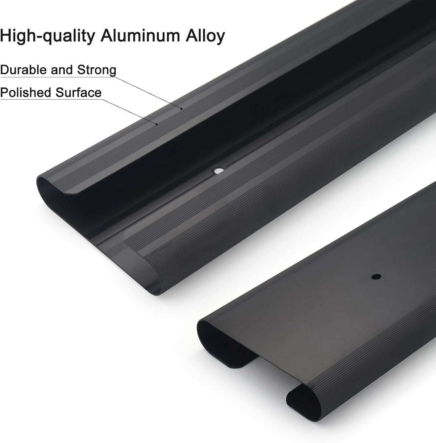 GeLive 12 Inch Wine Glass Holder Under Cabinet Stemware Rack Wine Glass Hanger Storage Organizer for Kitchen and Bar Aluminum Alloy Set of 2 (Black)