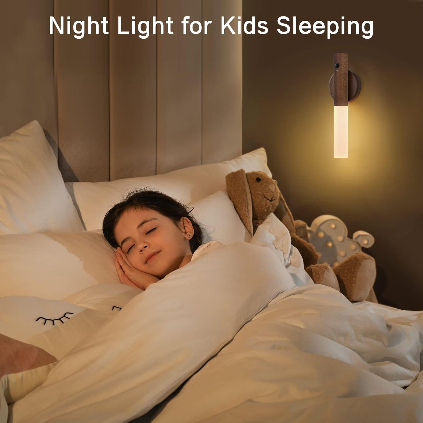 Montford Battery Operated Wall Sconces, Motion Sensor Night Light Magnetic Wall Light Rechargeable Wall Sconce, Peel and Stick Sconce Lights for Bedside Stair Hallway