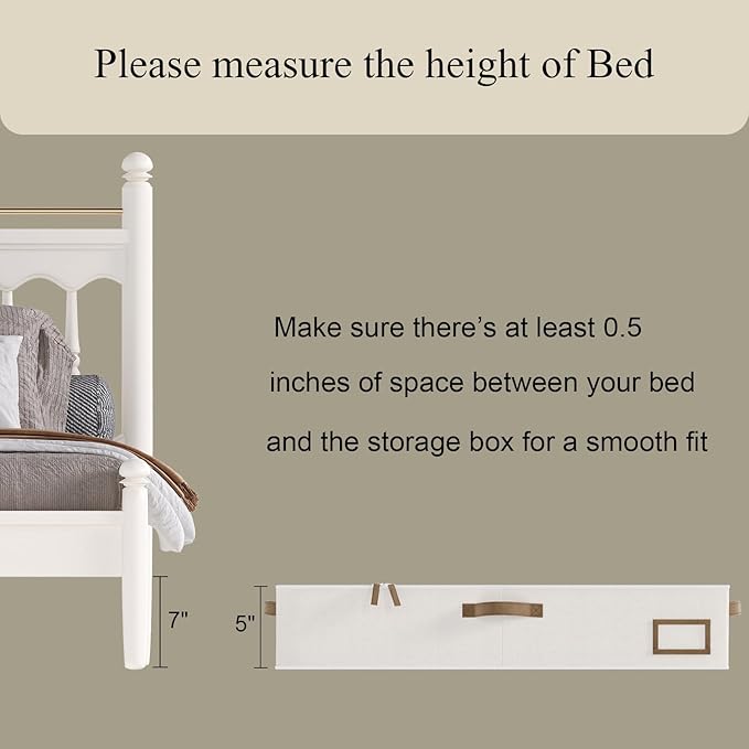 Under Bed Storage Containers, 2-Pack Underbed Storage Box, Collapsible Clothes Storage Bins with Handles and Lid, Medium Under Bed Organizers for Shoe, Blanket, Toy, Pillow, Sheet, Beige