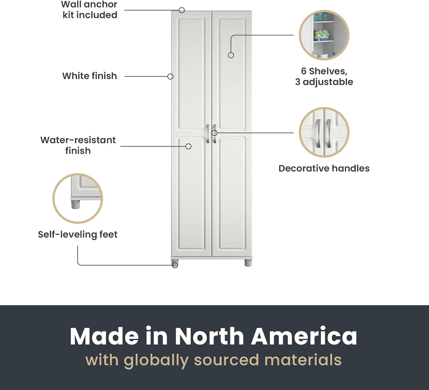 SystemBuild Evolution Kendall 24" Utility Storage Cabinet - White