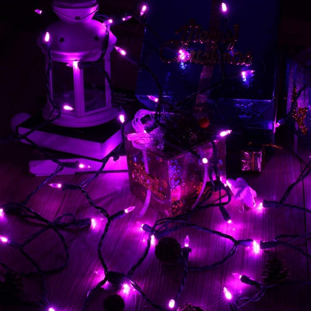 Brizled Purple Christmas Lights, 2 Pack 33ft 100 LED Christmas String Lights, 120V UL Certified Purple Halloween Light Connectable Mini Xmas Tree Light Outdoor for Halloween Xmas Party Wedding Holiday