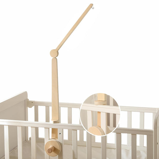 HI BABY MONMENT Crib Mobile Arm - Baby Mobile Hanger with 2-Height Settings Adjustable, Stabilizing Attachment for Added Safety, Mobile Arm for Crib, Sturdy & Secure Design for Nursery Mobile