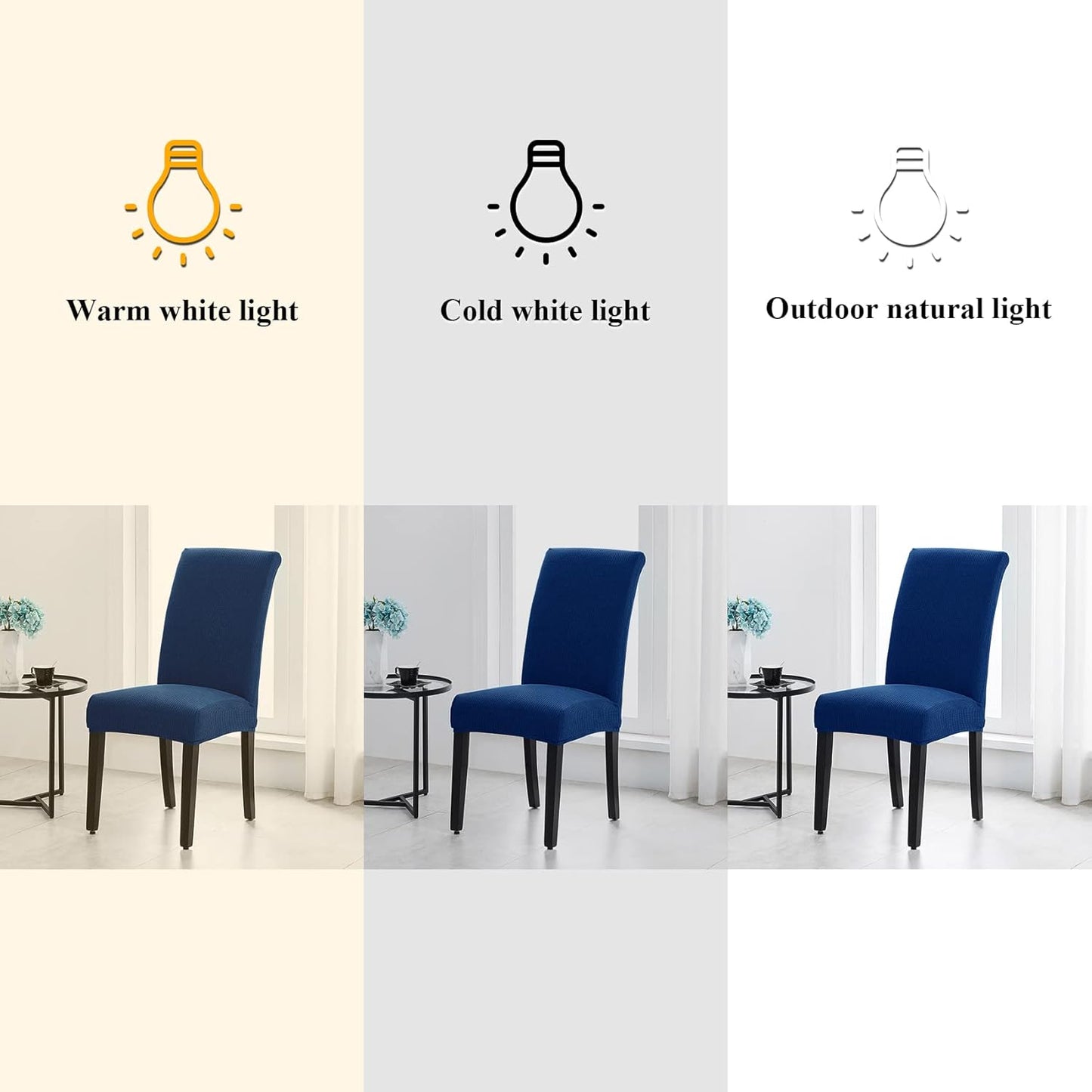 Joccun Chair Covers for Dining Room Set of 4, Dining Chair Slipcovers Stretch Dining Room Chair Covers Seat Protector,Washable Parsons Chair Cover for Home,Banquet(Classic Blue,4 Pack)