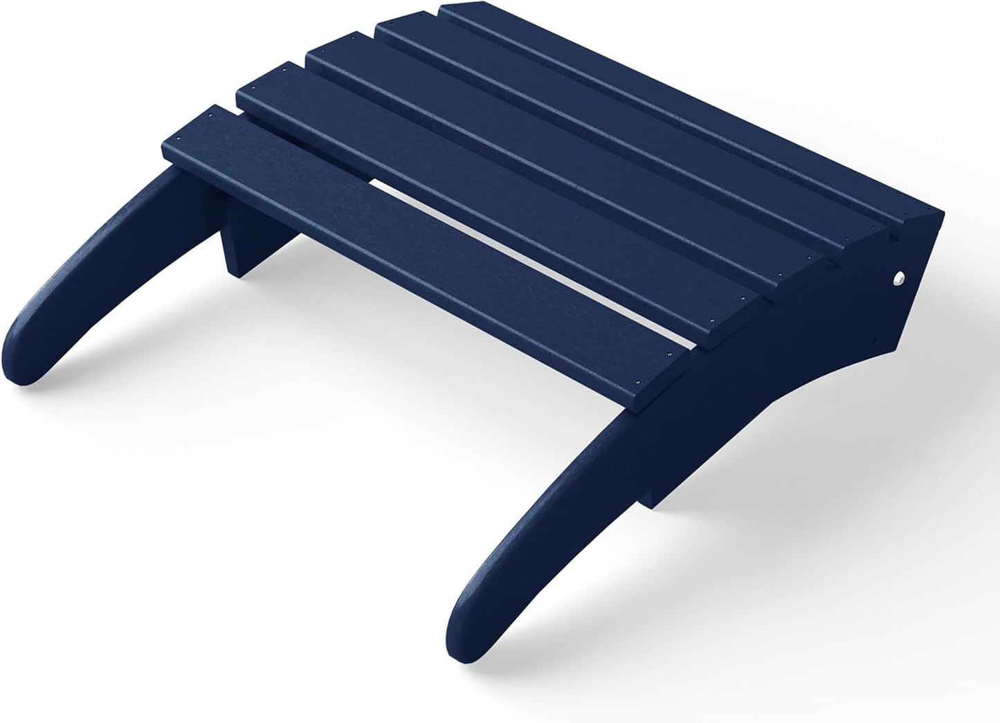 WestinTrends Outdoor Ottoman, Patio Adirondack Ottoman Foot Rest, All Weather Poly Lumber Folding Foot Stool for Adirondack Chair, Widely Used for Outside Porch Pool Lawn Backyard, Navy Blue