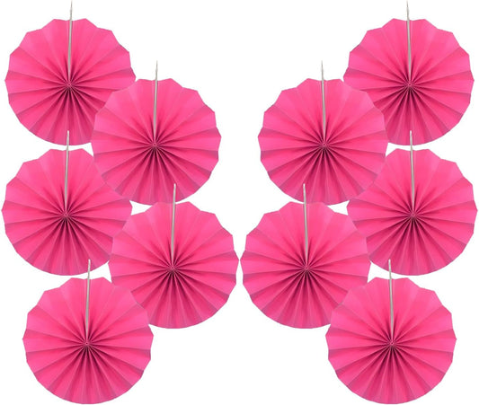 Red Graduation Party Decor,Girls Party Decorations ,Party Supplies Party Fans 8in, Anniversary Decorations for Party,Wedding Graduation Events Accessories 30 Color DIY Set （Rose Red）