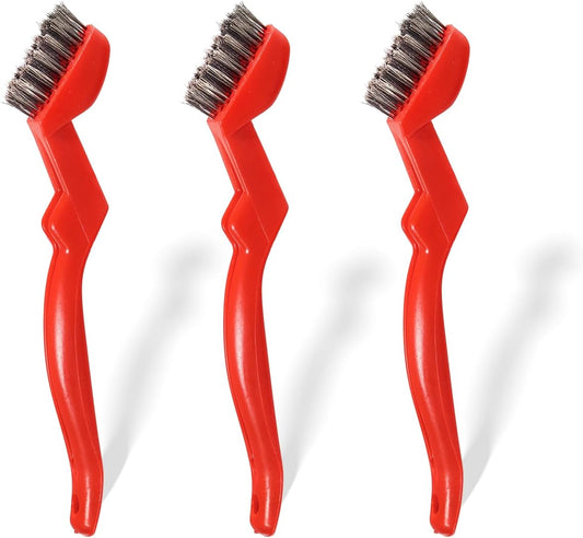 GOLDEN SMILE 3-Pack Heavy-Duty Stainless Steel Wire Brushes – 7" Ultra-Stiff 5x29 Grid (40% Denser Bristles) – Resists Bending, Rust & Grime Blaster for Industrial Cleaning