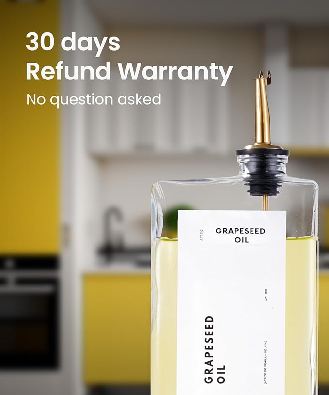 Olive Oil Dispenser for Kitchen, Cooking Oil Dispenser, Oil and Vinegar Dispenser Set, Olive Oil Bottle, Soy sauce dispenser, coffee syrup bottles - 4 pcs, Silver