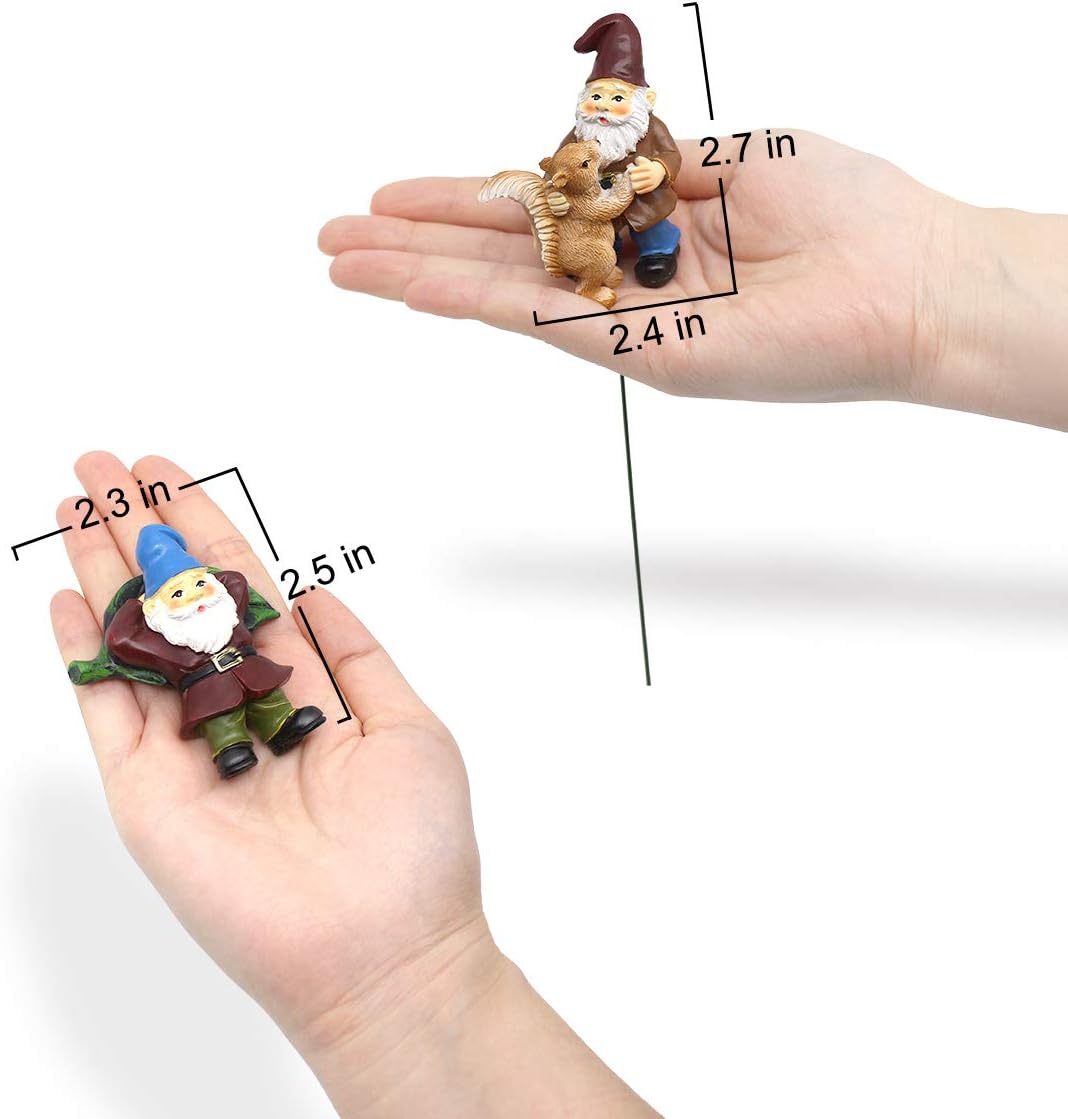 Garden Miniature Gnomes Set of 5PCS,Happy Life Gift for Outdoor Fairy Garden Yard Lawn Décor