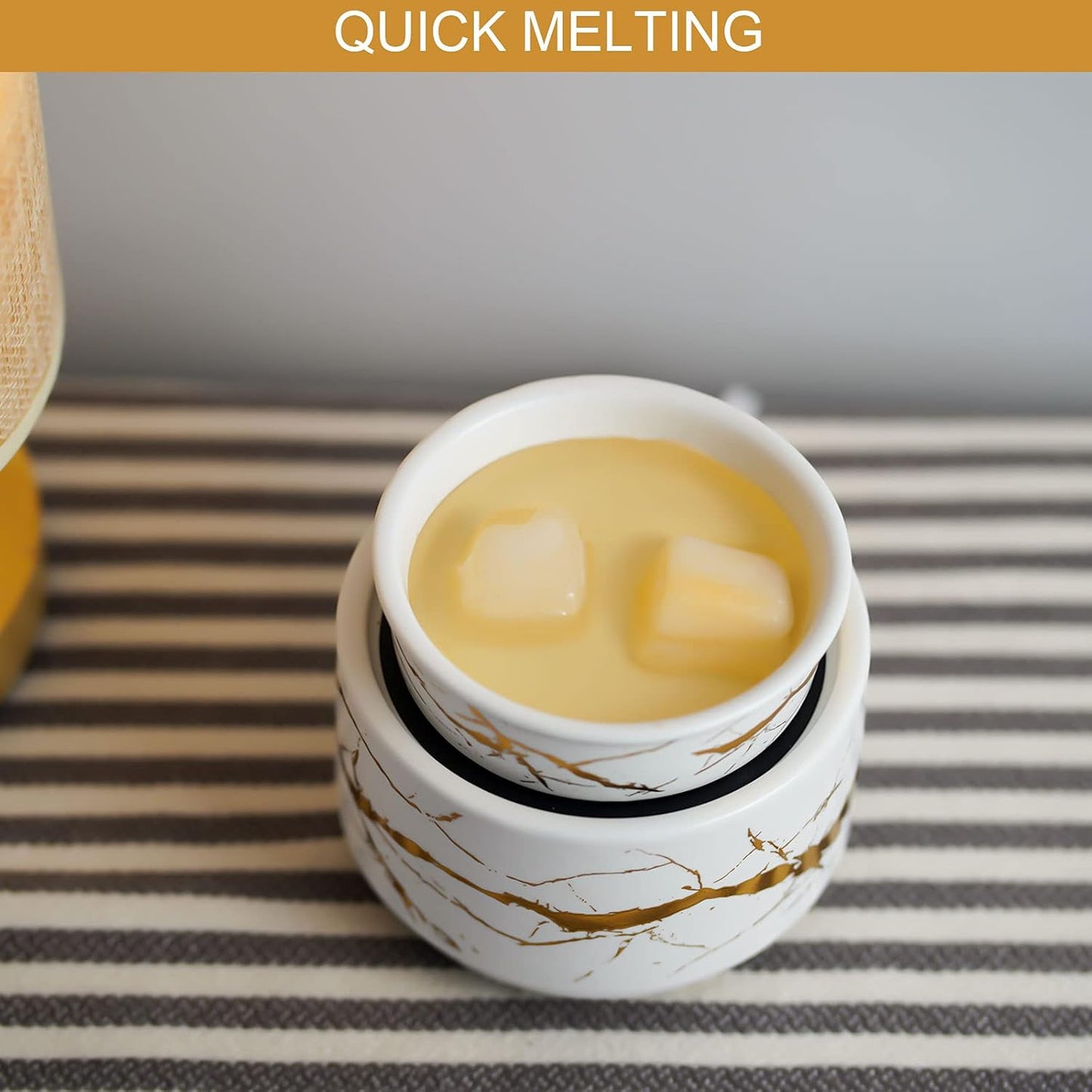 PALANCHY Wax Melt Warmer Ceramic 3-in-1 Oil Burner Electric Candle Wax Warmer Burner Melter Fragrance Warmer for Scented Waxs Home Office Bedroom Aromatherapy Gift& Décor (White& Black(2 Pack))