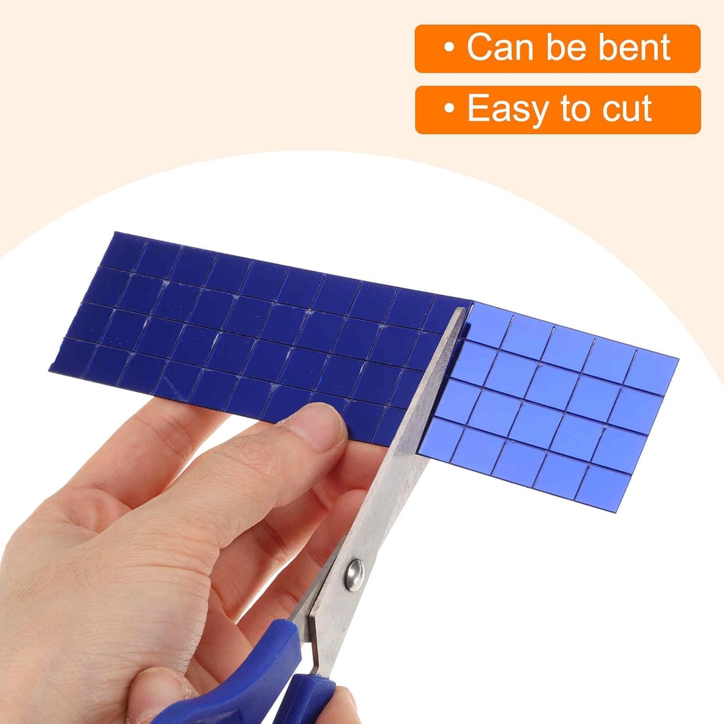 HARFINGTON 15 Sheet 7200 Pieces Self Adhesive Mirror Mosaic Tiles 5x5mm Small Square Mirror Tiles Sticker Disco Ball Stickers Mini Glass Tiles for DIY Craft Party Home Decoration, Silver