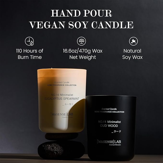 M&SENSE Natural Soy Candle| Sparkling Fruit Drops | 5.3 oz | Minimalist Scented Candle for Relaxation, Gifting, Home Décor | for Bedroom, Office, Party Small