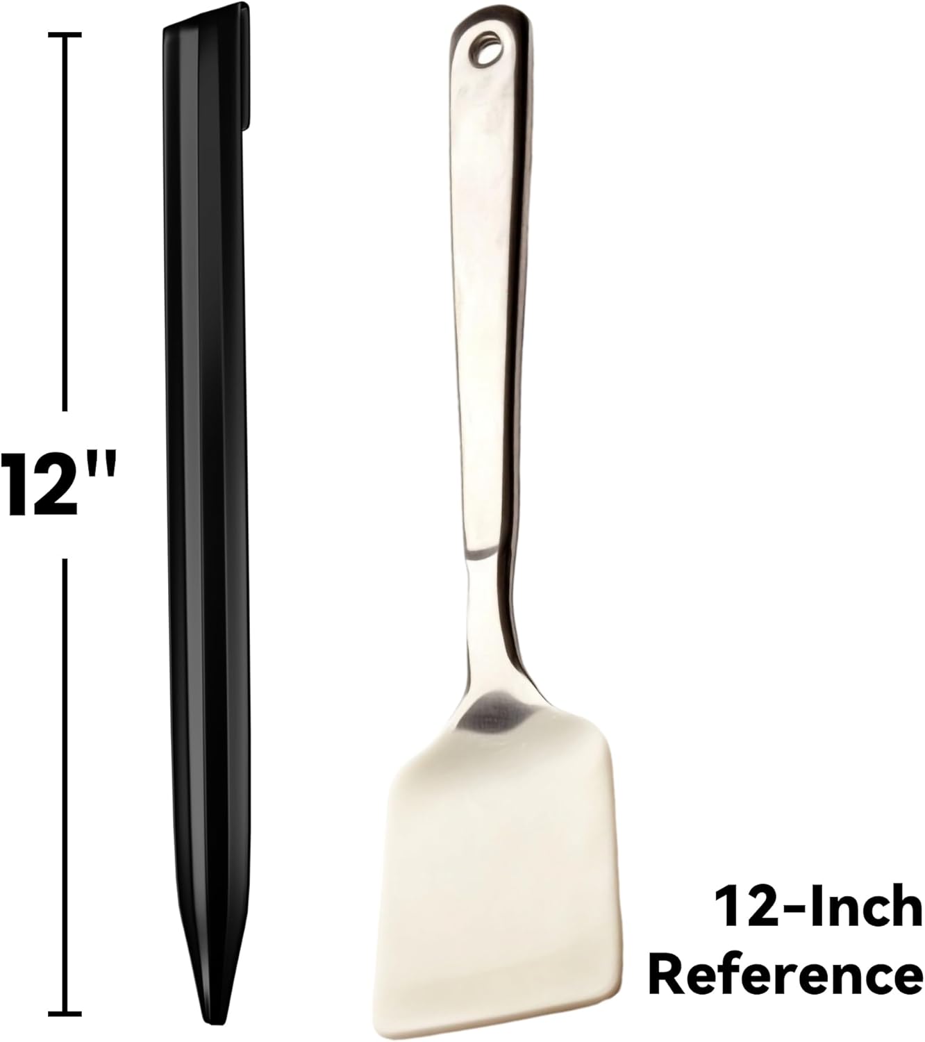 26Pcs Metal Landscape Edging Stakes, 12Inch Galvanized Steel Garden Stakes Top Curved Corrugated Landscaping Anchoring Spikes for Yard, Black