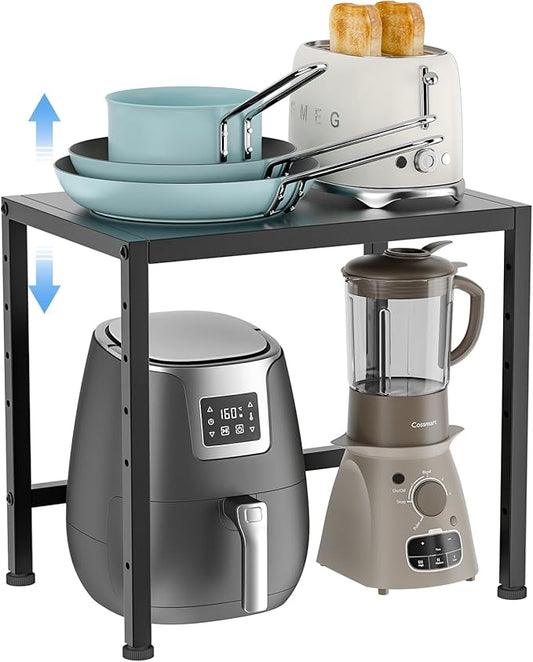 17.3 Inches Metal Storage Shelves,150LBS Heavy Duty Shelving Units and Storage For Small Appliance,Adjustable Utility Storage and Organization Shelf Rack For Kitchen Cabinet Closet Under Sink Pantry