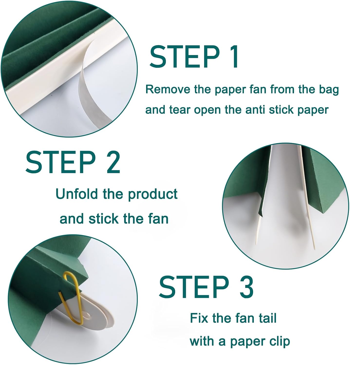 Green Birthday Decorations,DIY Green Paper Fans Hanging Decoration ,Party Supplies Party Fans 12in, Cactus Party Decorations,Wedding Graduation Events Accessories 30 Color DIY Set (Blackish Green)