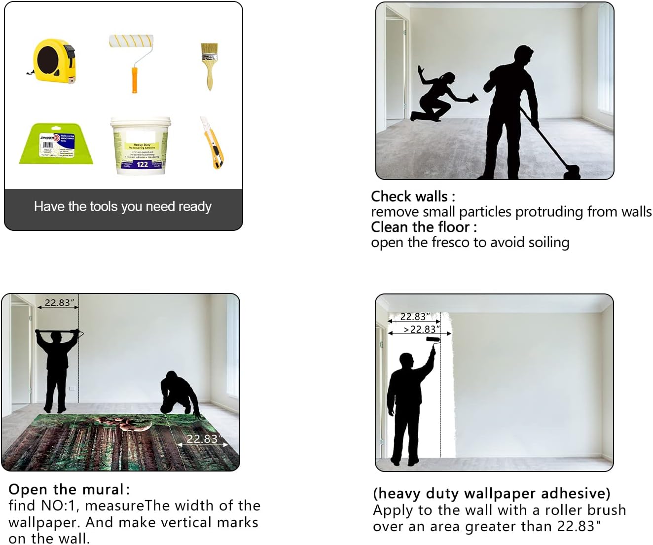 Forest Animals Bear wallpeper Kids Bedroom Woods Wall Mural - 160"x108"（Not Peel and Stick）