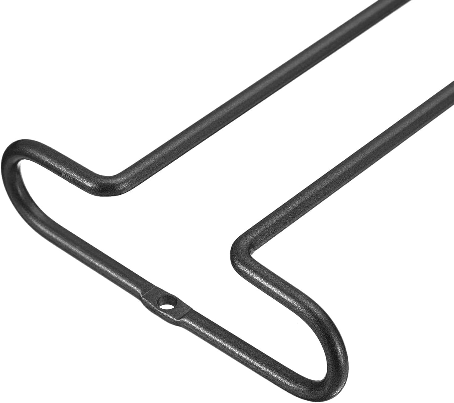 uxcell Wine Glass Rack Under Cabinet, 4Pcs 10-Inch Stemware Wine Glass Hanging Rack Stainless Steel Wine Glass Organizer Storage Hanger for 5.5mm Stemware Column, Black