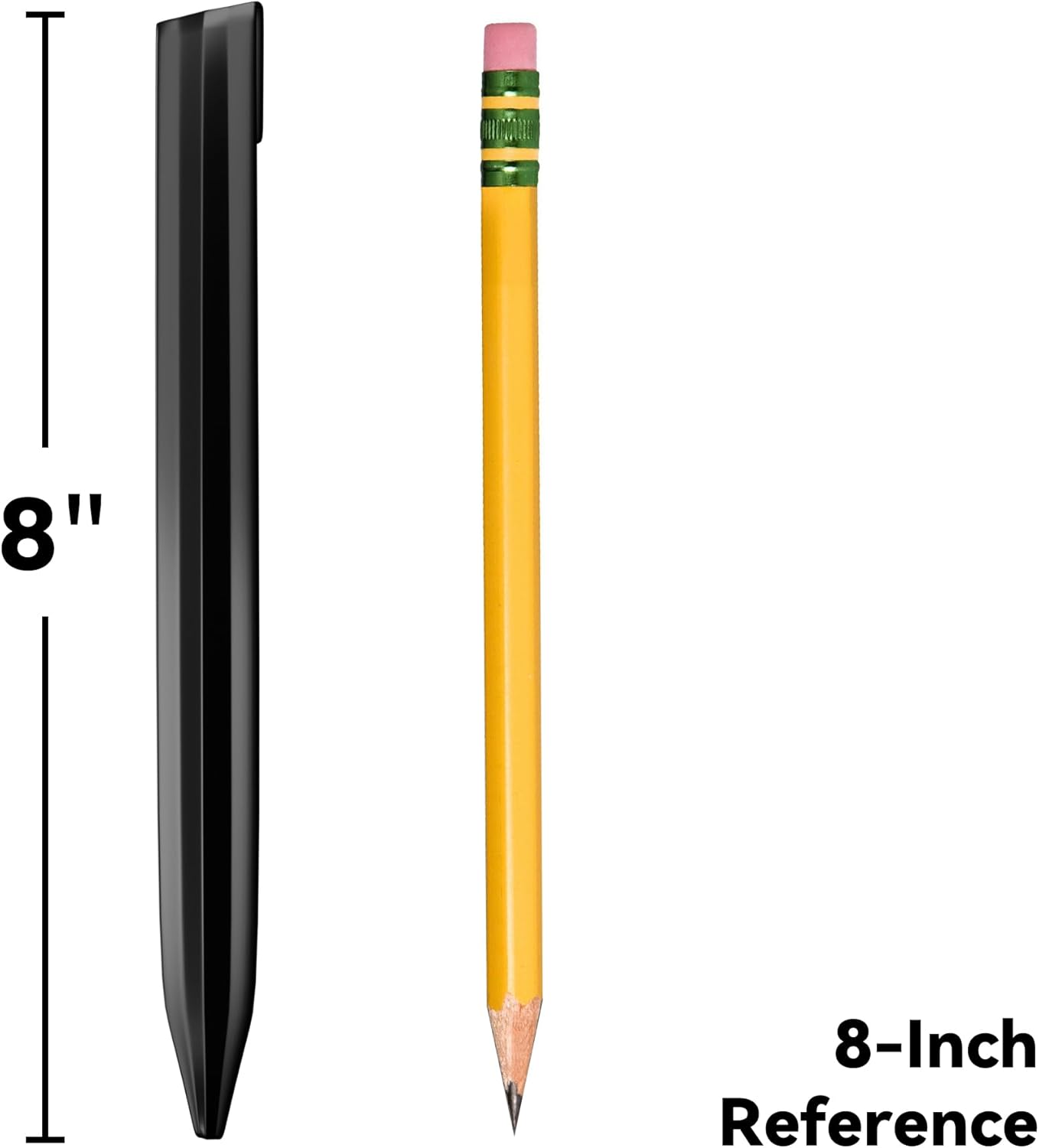 8Inch Metal Landscape Edging Stakes, 13Pcs Galvanized Steel Garden Stakes Top Curved Corrugated Landscaping Anchoring Spikes for Yard, Black