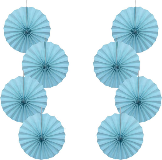Blue Graduation Party Decor,Baby Blue Party Decorations,Christmas Baby Shower Decorations,Under The Sea Decorations,Blue Bachelorette Party 12in Hanging Paper Fans 30 Color DIY Set (Light Blue)