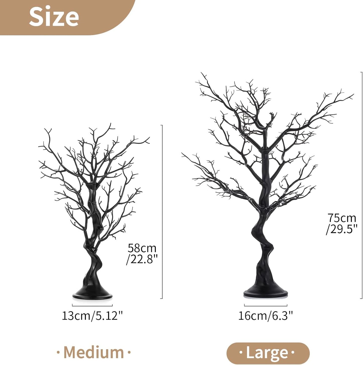 NUPTIO Halloween Artificial Tree Branch: 30"/76cm Tall Branch Manzanita Christmas Decoration Centerpiece Wedding Centerpieces for Tables Black Tree Branches Ornament (1 Pc)