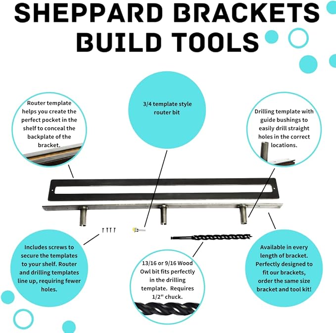 Floating Shelf Brackets - Sheppard Brackets - Easy Install - Heavy Duty (28 inch Build Kit)