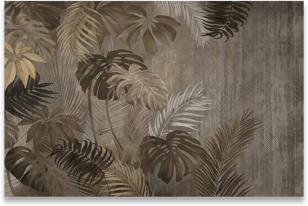 Cliouar-Turtle Backed Bamboo Plantain Leaf Plant Wall Mural Wallpaper for Bedroom Living Room Peel and Stick 98" x 58"