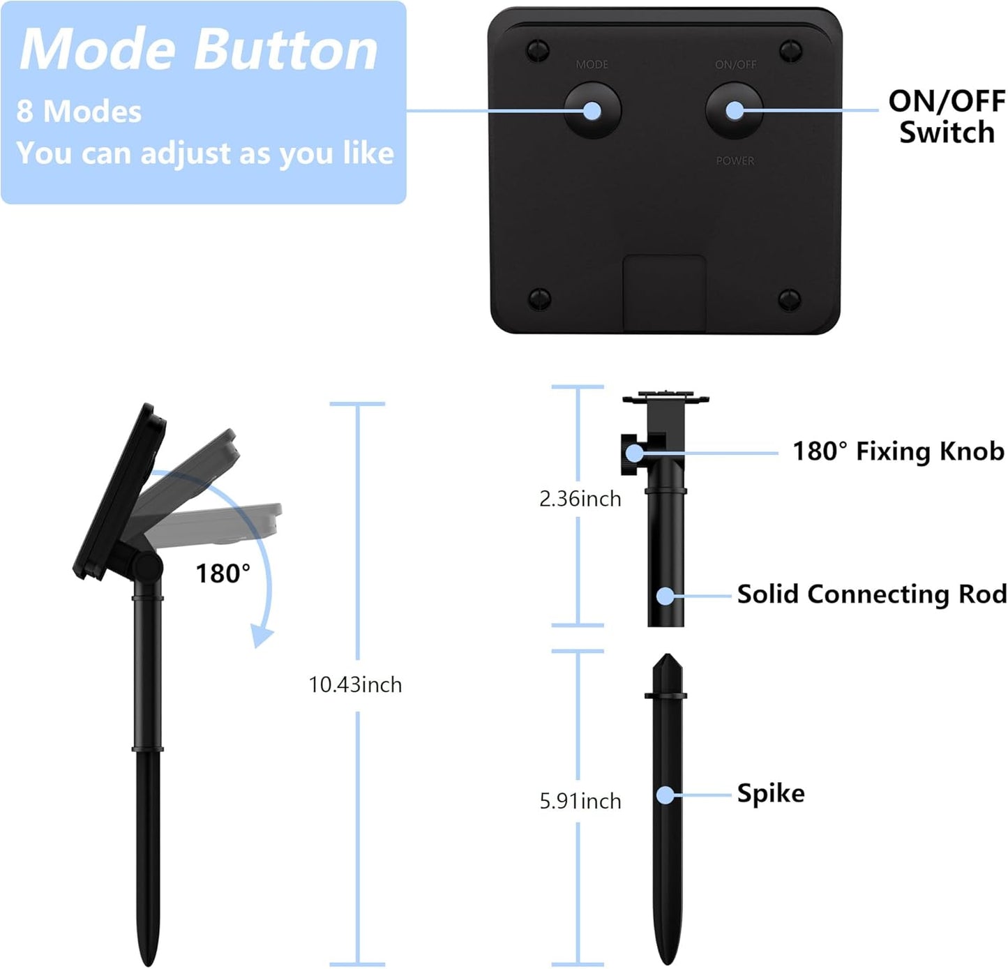 2-Pack 200 LED Solar String Lights for Outside,Solar Fairy Lights for Outside Waterproof,Solar String Lights Outdoor with 8 Modes for Christmas Tree,Balcony, Party,Wedding Decorations(Cold White)