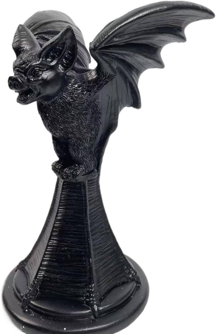 Gothic Candle Holder Raven Decor Owl Candle Sticks Holder Decor Mystical Dark Accents for Home & Parties (Bat)