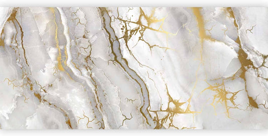 artgeist Premium Wall Mural Marble Stone 216x98 in - Non-Woven Photo Wallpaper Art Print Fleece Wall Mural Decoration Poster Picture Design White f-C-10015-a-a