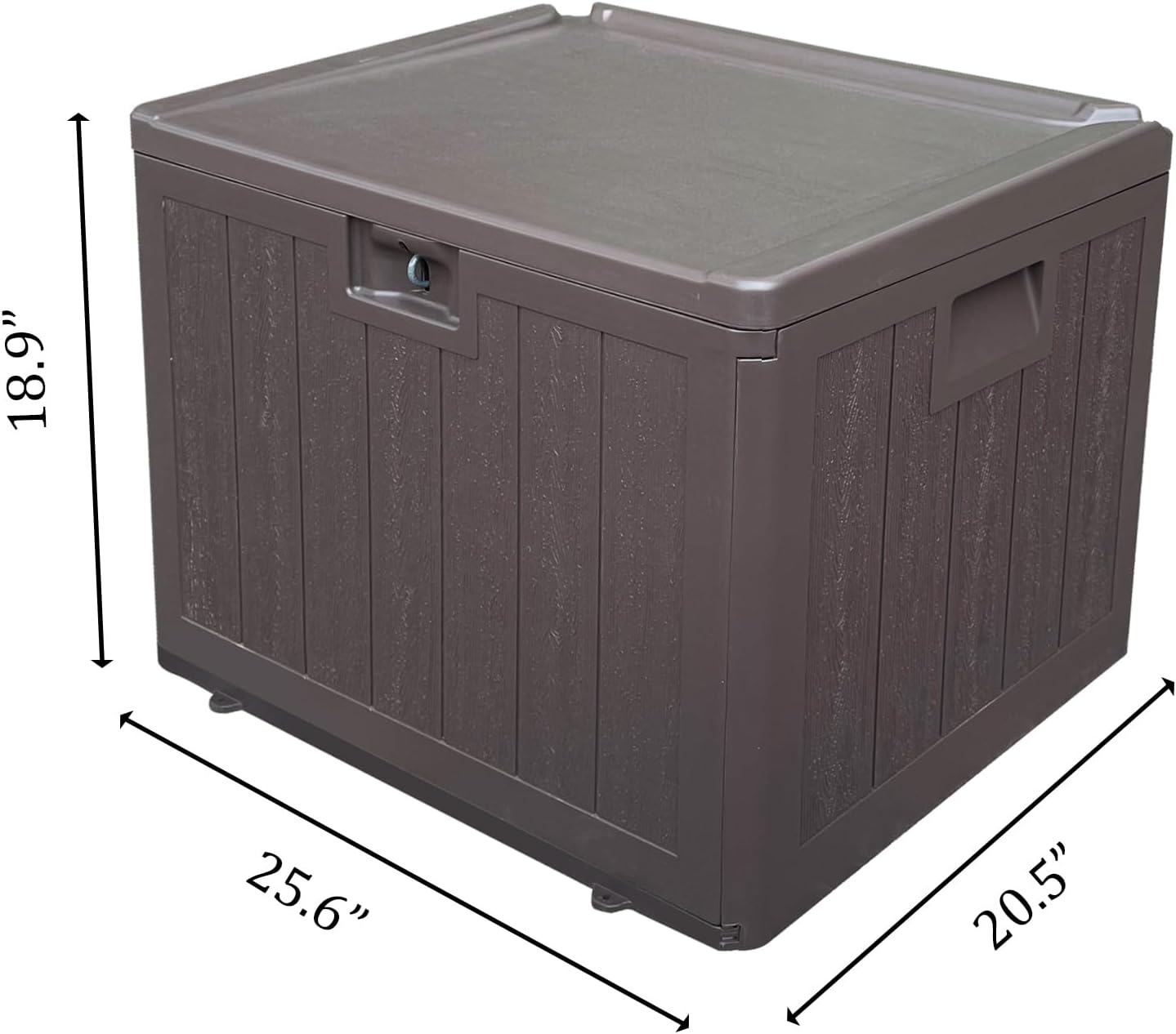 33 Gallon Pro Waterproof Outdoor Storage Bin Resin Deck Box for Patio, Poolside, and Garden, Lockable & UV-Resistant, Ideal for Small Spaces, Brown