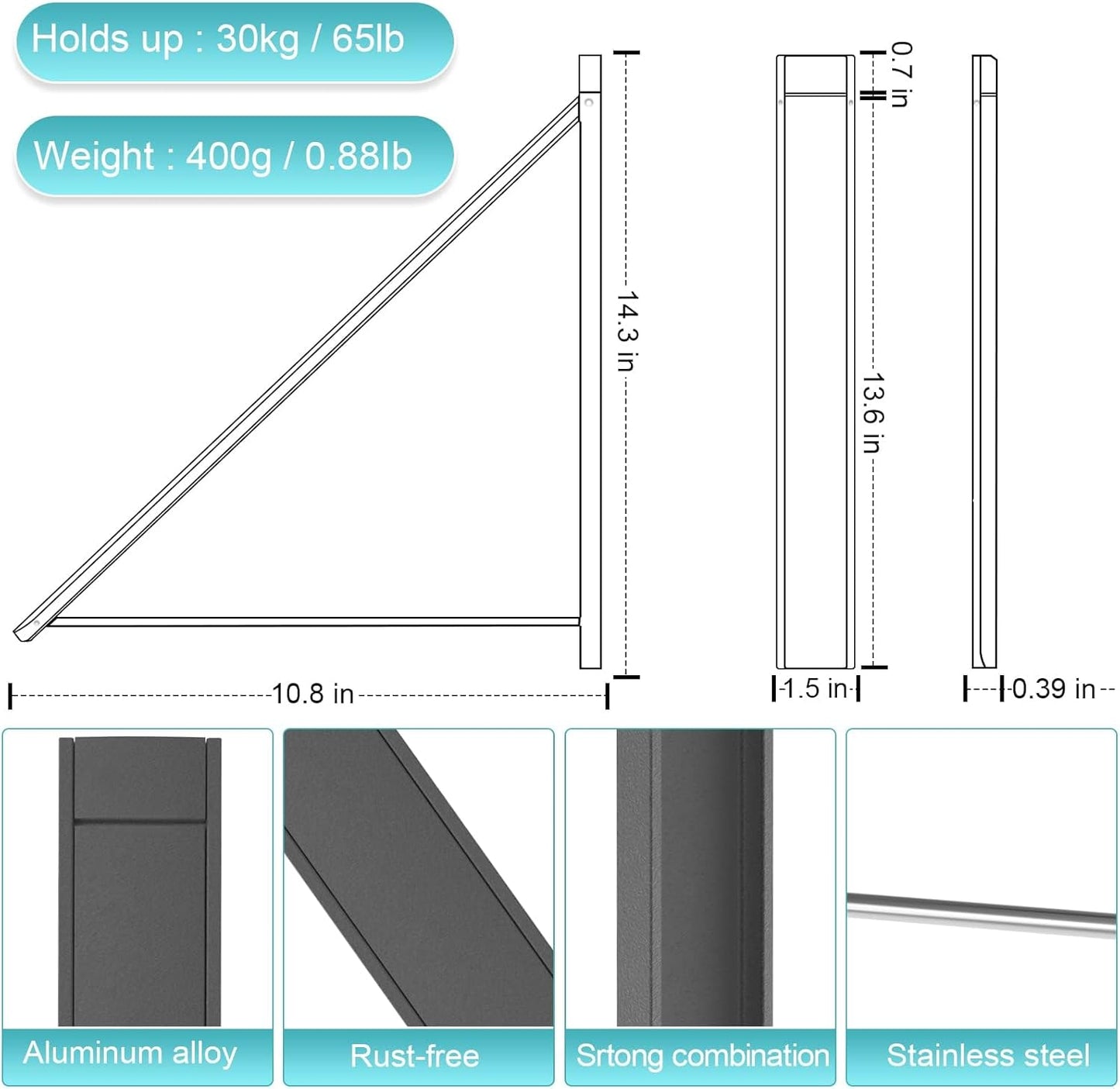 Retractable Clothes Drying Rack,Space Saver Wall Mounted Folding Hanger for Laundry Room, Closet Storage Organization, Easy Installation Aluminium Never Rust Dryer 1pcs