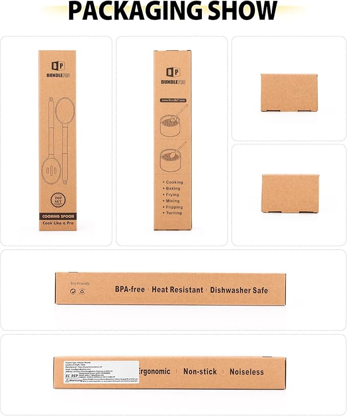 Pack of 2 Large Silicone Cooking Spoons,Non Stick Solid Basting Spoon,Heat-Resistant Kitchen Utensils for Mixing,Serving,Draining,Stirring (ROSE GOLD KHAKI)