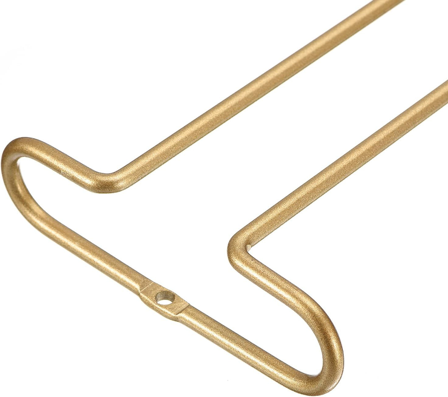 uxcell Wine Glass Rack Under Cabinet, 4Pcs 10-Inch Stemware Wine Glass Hanging Rack Stainless Steel Wine Glass Organizer Storage Hanger for 5mm Stemware Column, Gold