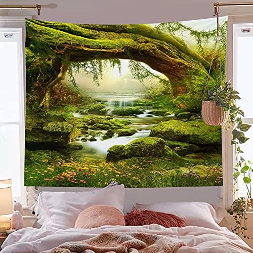 Llamazing Forest Landscape Home Decor - Living Room & Bedroom Magic Tapestry (Sunlight&Creek, 60''L51''W)