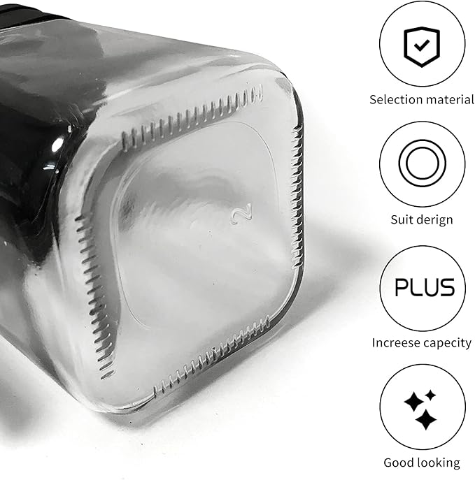 XIUDI Glass Spice Jars(3 piecesset)，Seasoning Containers with 304 Stainless Steel Lids and Spoons，Clear Glass Condiment Canisters Pots Seasoning Box Salt Container Sugar Bowl，for Kitchen,