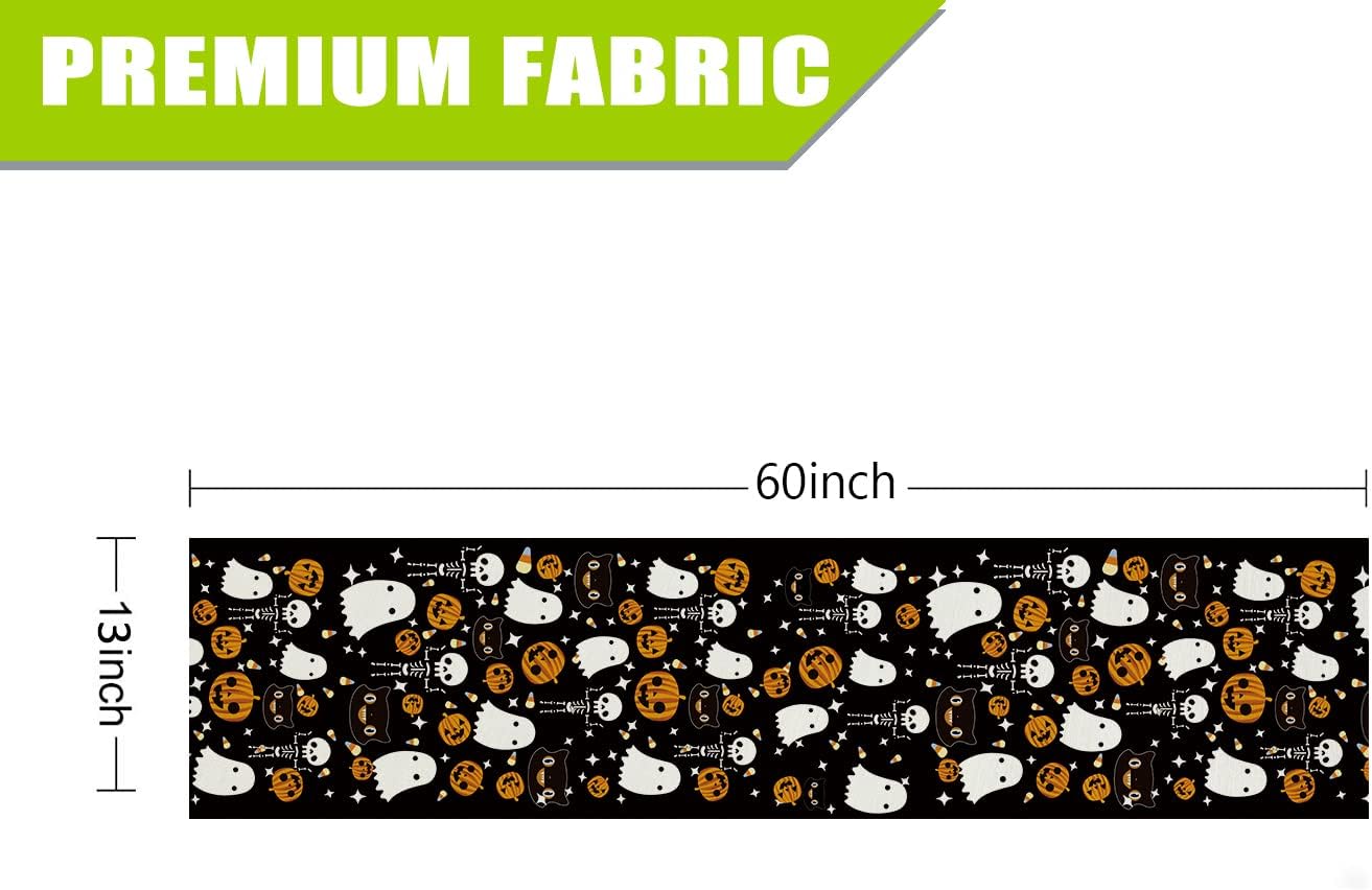 GAGEC Halloween Table Runner Black Cat Pumpkins Seasonal Kitchen Dining Table Home Outdoor Party Decorations (13'' x 60'')