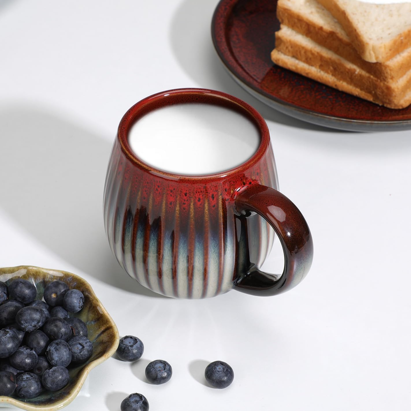 CosyCorner Ceramic Coffee Mugs Set, 17 oz Large Coffee Cups for Home and Office, Ceramic Cup for Coffee & Tea（A×4 pcs）