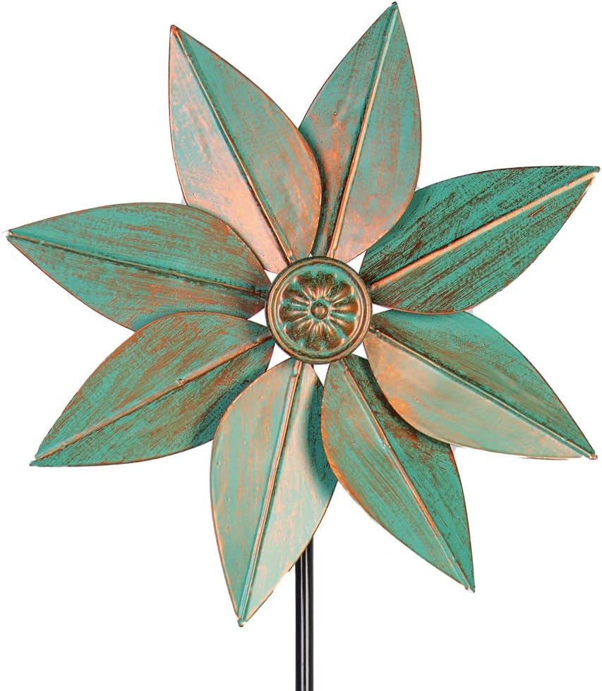 DREAMYSOUL Pinwheels for Yard and Garden, 38 Inches Metal Kinetic Wind Spinner for Outdoor Garden Patio Yard Decor