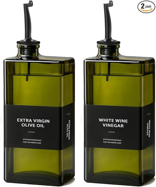 Olive Oil Dispenser Bottle for Kitchen- 16.9oz Oil Bottles UV Protection, Oil and Vinegar Dispenser Set, Drip-Free Pourer, Elegant Kitchen Essential- 16.9oz, Set of 2